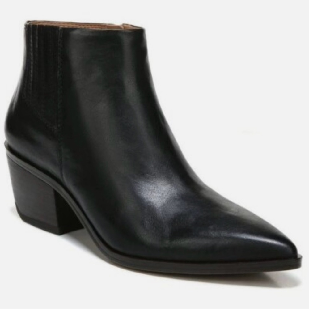 Sarto Black Leather Ankle Boots